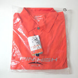 Pin High Swing High Tech Golf Polo BRIGHT ORANGE SHIRT Men's XXL BIG MAN NEW
